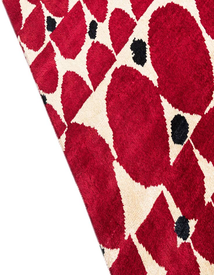 Detail image of  5' 4 x 8'  Hand Knotted Moroccan Wool Rug