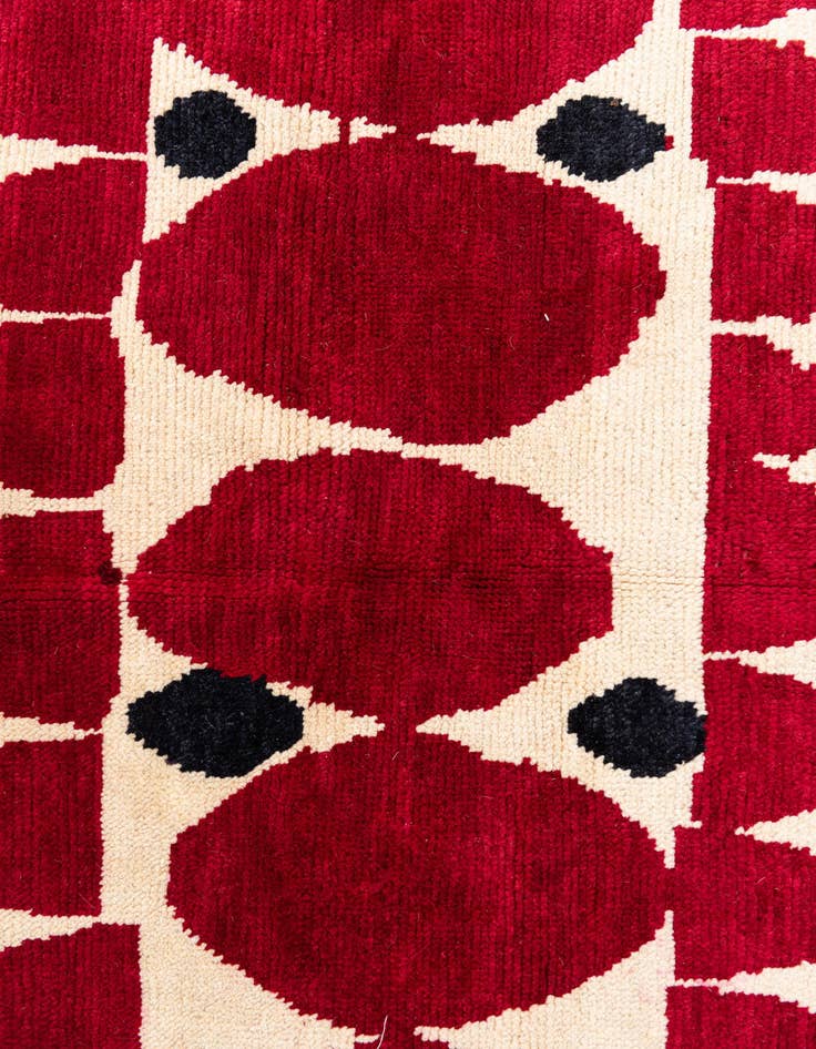 Detail image of  5' 5 x 8'  Hand Knotted Moroccan Wool Rug