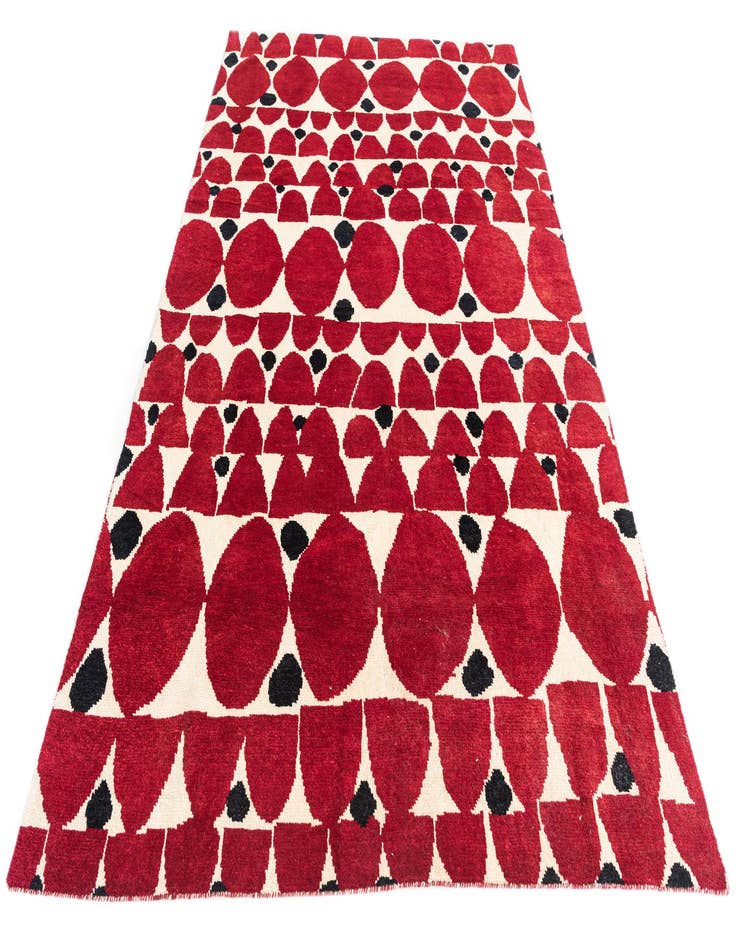 Detail image of  6' 3 x 10'  Hand Knotted Moroccan Wool Rug