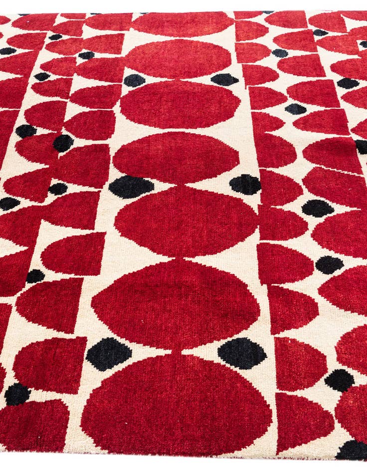 Detail image of  6' 3 x 10'  Hand Knotted Moroccan Wool Rug