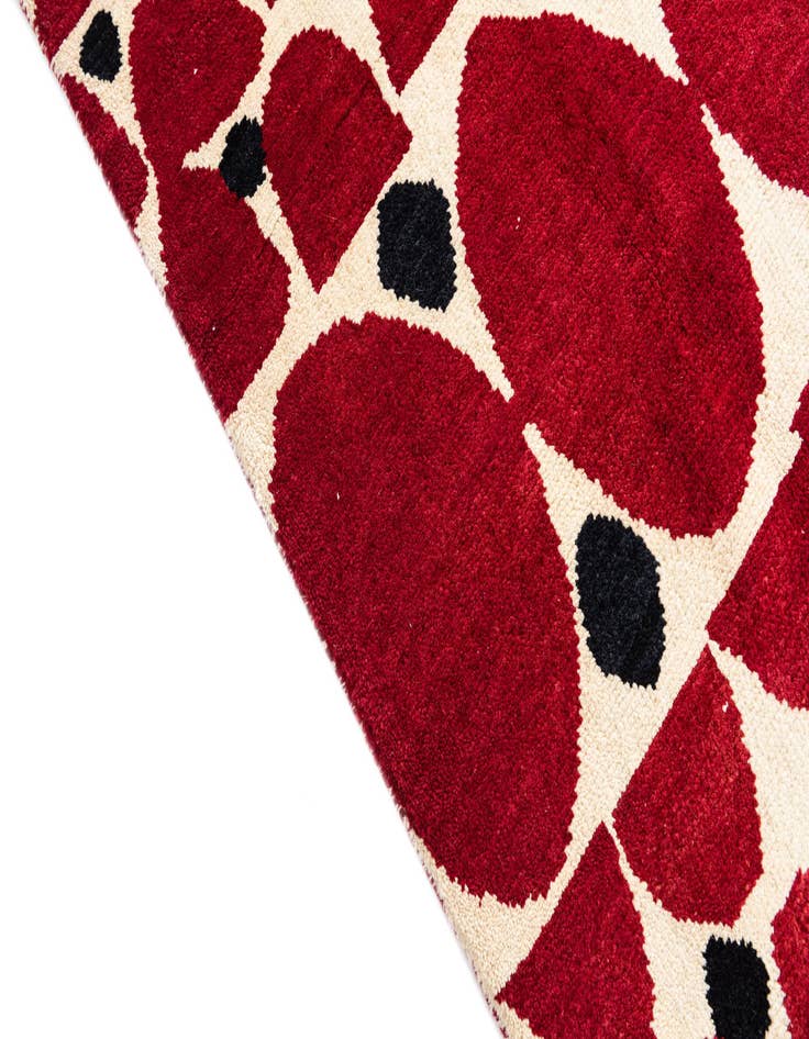 Detail image of  6' 3 x 10'  Hand Knotted Moroccan Wool Rug