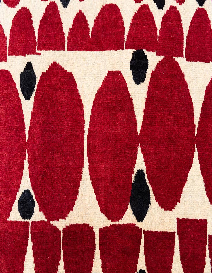 Detail image of  6' 3 x 10'  Hand Knotted Moroccan Wool Rug