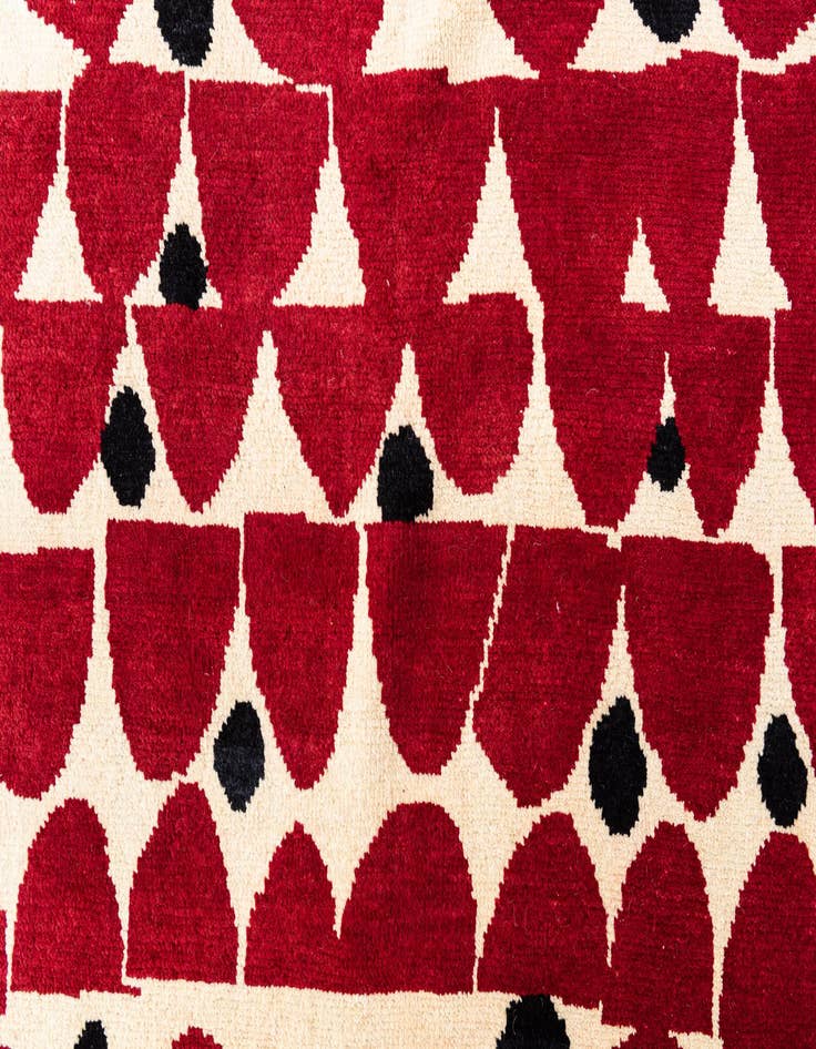 Detail image of  6' 3 x 10'  Hand Knotted Moroccan Wool Rug