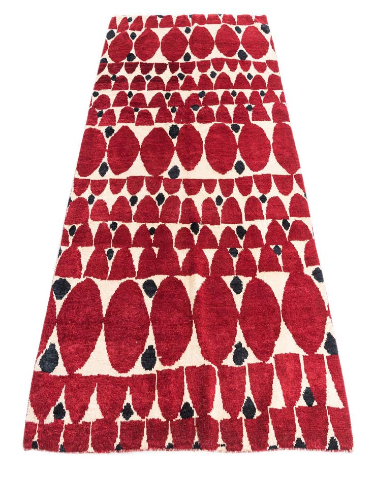 Detail image of  5' 7 x 8' 2  Hand Knotted Moroccan Wool Rug