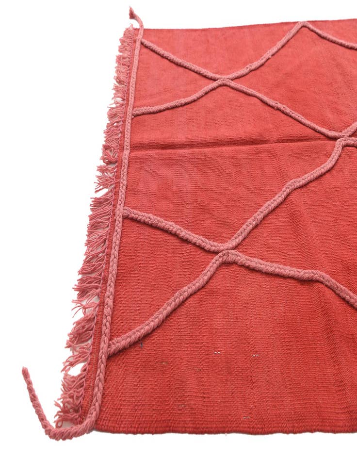 Detail image of  3' 5 x 4' 10  Hand Knotted Moroccan Wool Rug