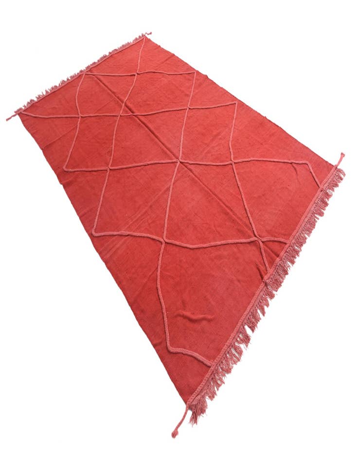 Detail image of  6' 4 x 9' 10  Hand Knotted Moroccan Wool Rug