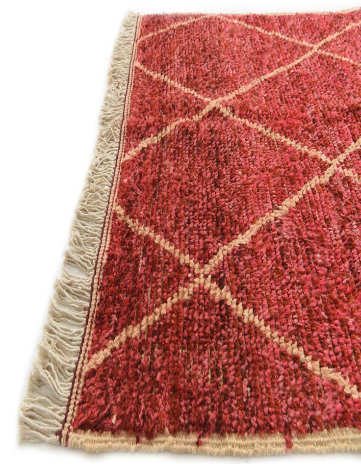 Detail image of  4' 1 x 6' 4  Hand Knotted Moroccan Wool Rug