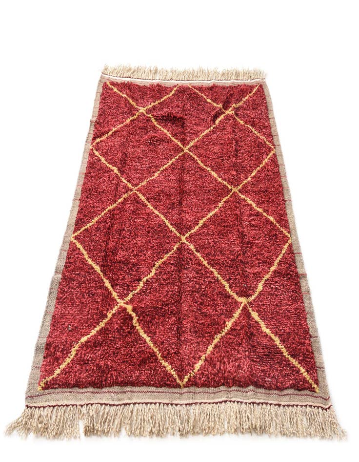 Detail image of  4' x 6' 4  Hand Knotted Moroccan Wool Rug