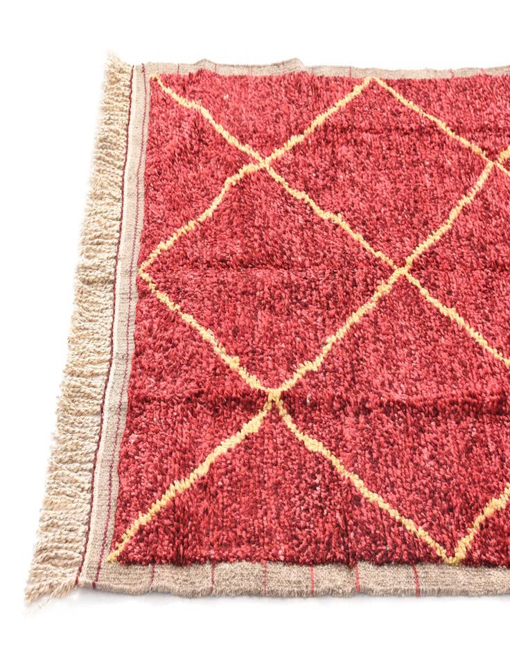 Detail image of  4' x 6' 4  Hand Knotted Moroccan Wool Rug
