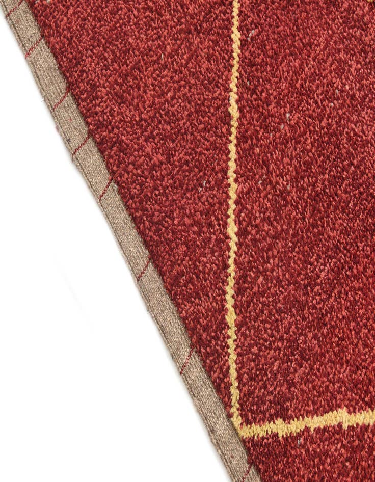 Detail image of  6' 2 x 9' 4  Hand Knotted Moroccan Wool Rug