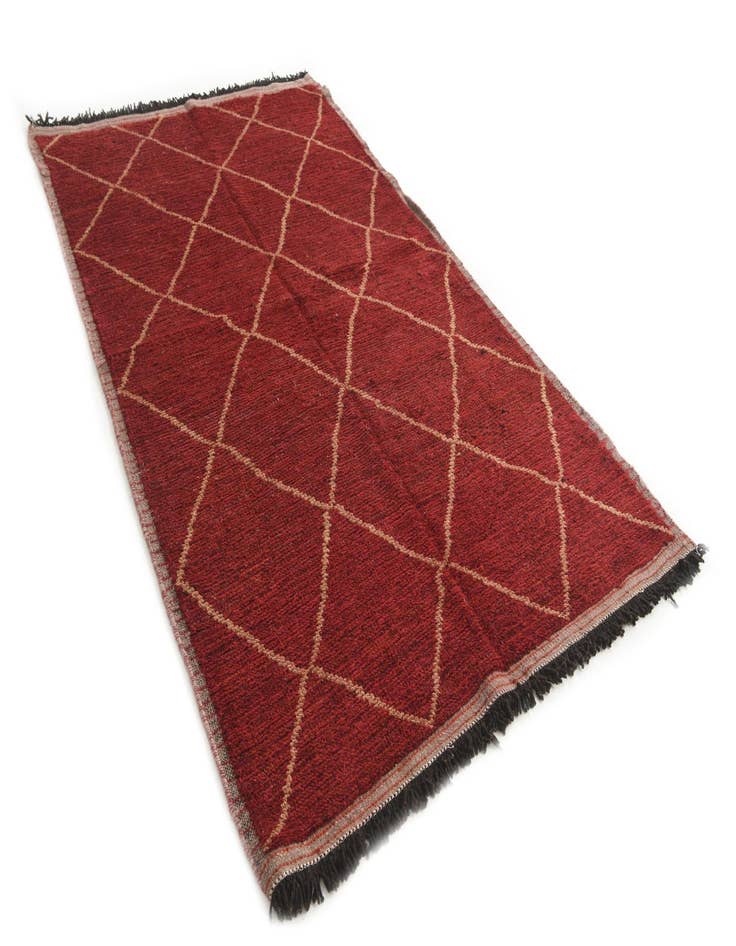 Detail image of  4' 10 x 8' 3  Hand Knotted Moroccan Wool Rug