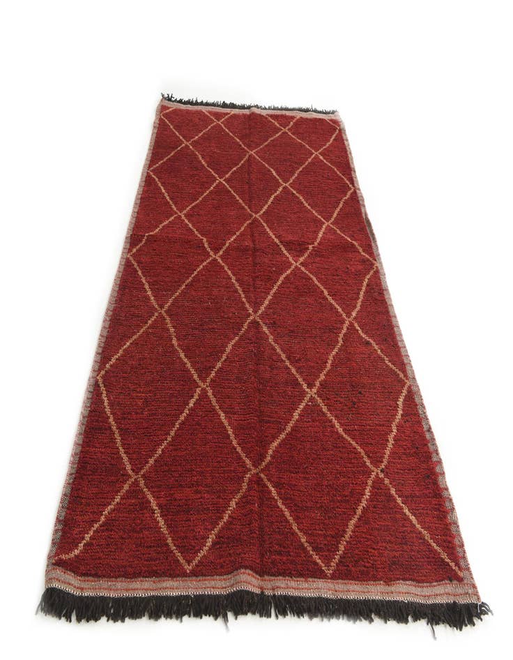 Detail image of  4' 10 x 8' 3  Hand Knotted Moroccan Wool Rug