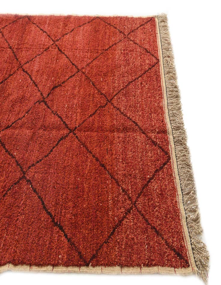 Detail image of  6' 1 x 9' 1  Hand Knotted Moroccan Wool Rug