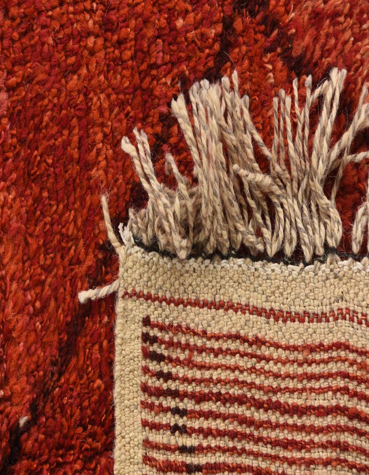 Detail image of  6' 1 x 9' 1  Hand Knotted Moroccan Wool Rug