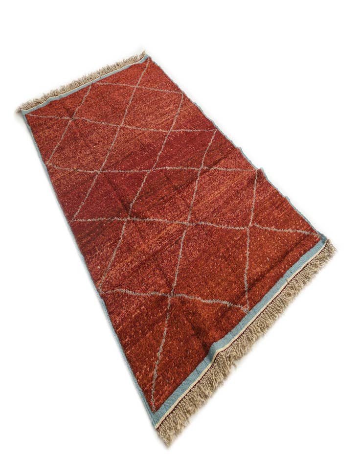 Detail image of  5' 1 x 8' 2  Hand Knotted Moroccan Wool Rug