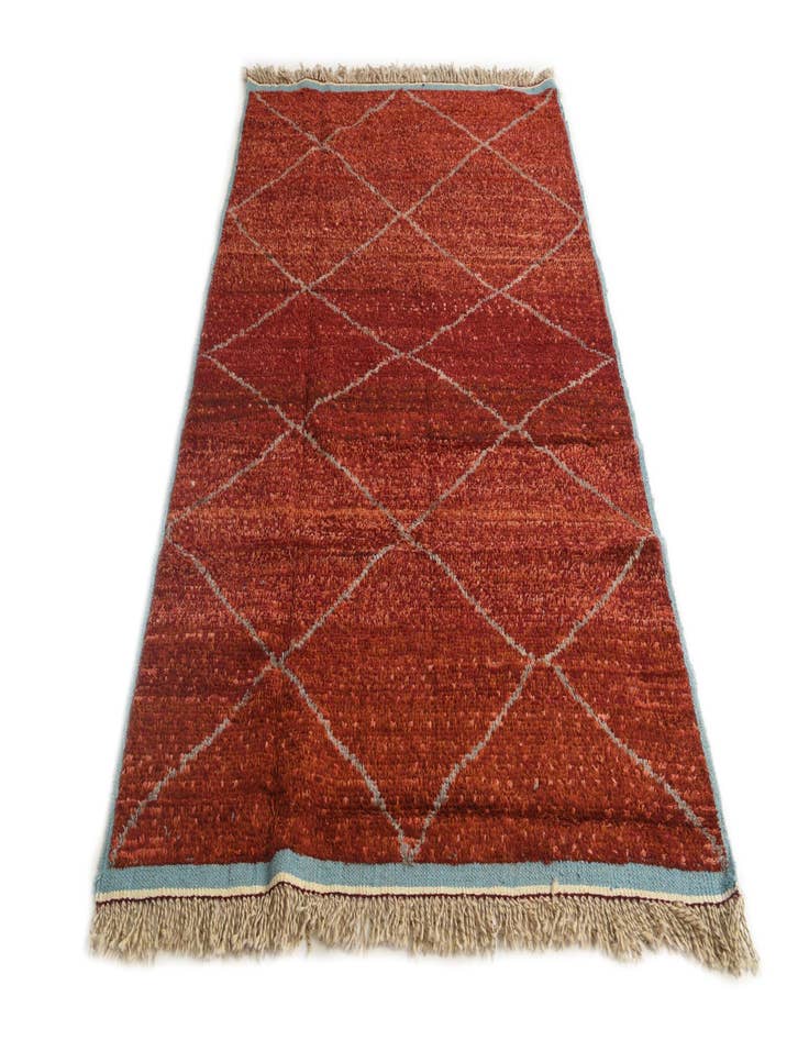 Detail image of  5' 1 x 8' 2  Hand Knotted Moroccan Wool Rug