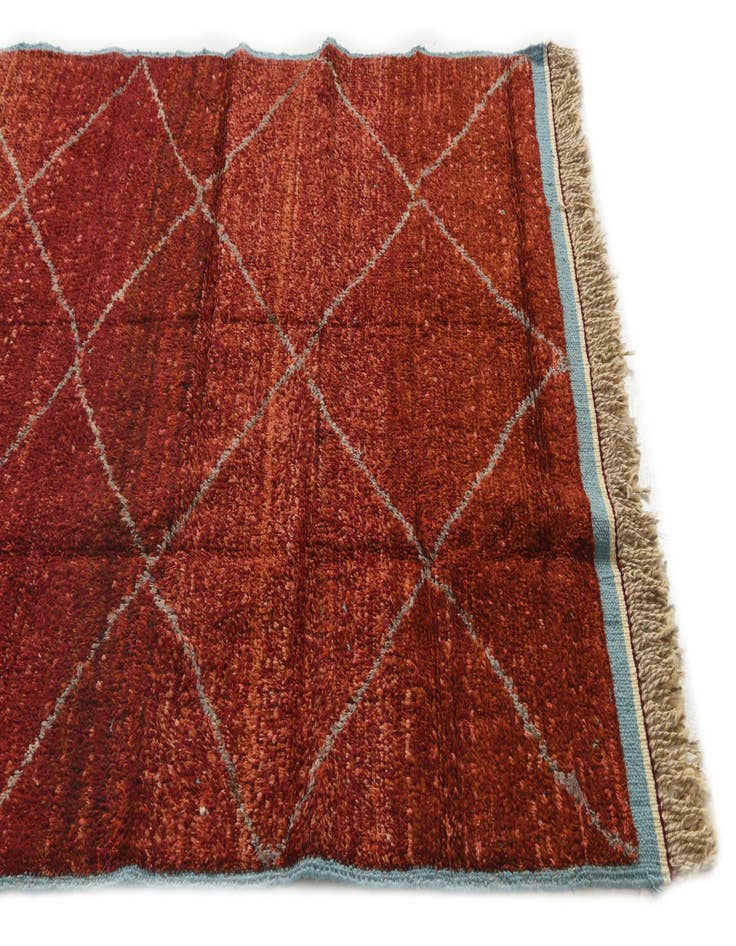 Detail image of  5' 1 x 8' 2  Hand Knotted Moroccan Wool Rug