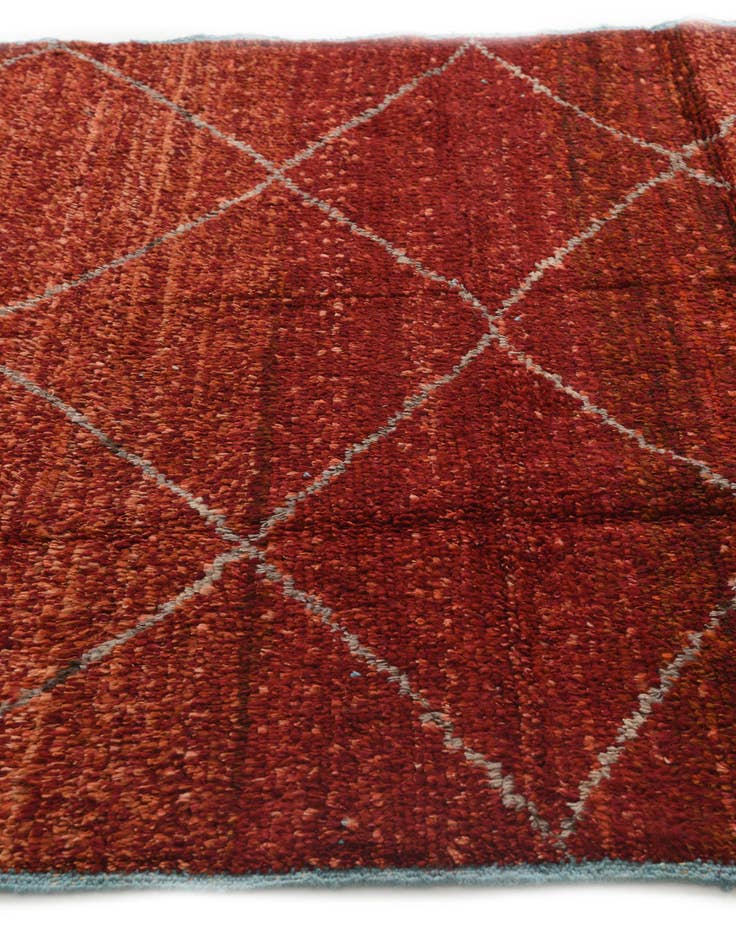Detail image of  5' 1 x 8' 2  Hand Knotted Moroccan Wool Rug