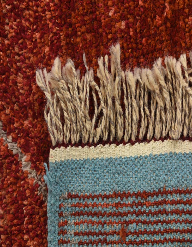 Detail image of  5' 1 x 8' 2  Hand Knotted Moroccan Wool Rug