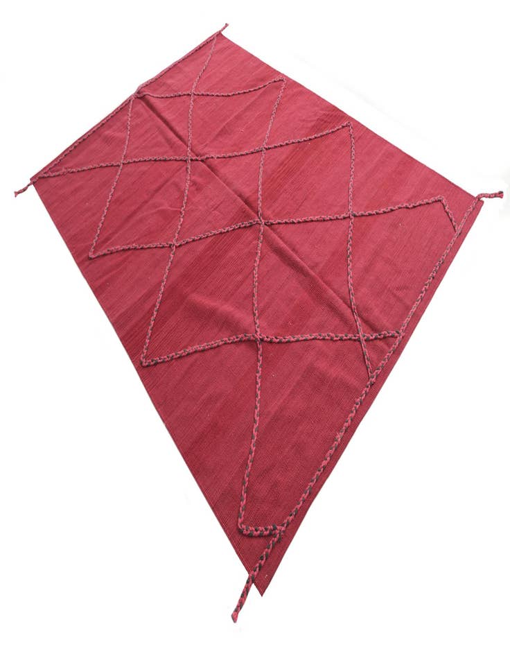 Detail image of  5' 8 x 8'  Hand Knotted Moroccan Wool Rug