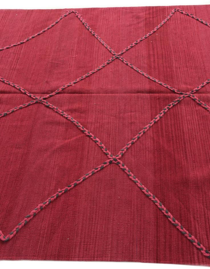 Detail image of  5' 8 x 8'  Hand Knotted Moroccan Wool Rug