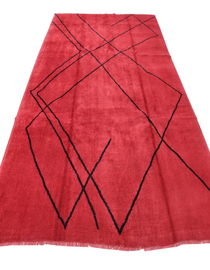 Detail image of  9' 3 x 11' 7  Hand Knotted Moroccan Wool Rug