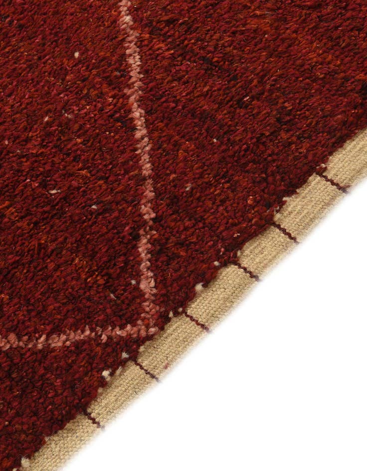 Detail image of  6' 4 x 9'  Hand Knotted Moroccan Wool Rug