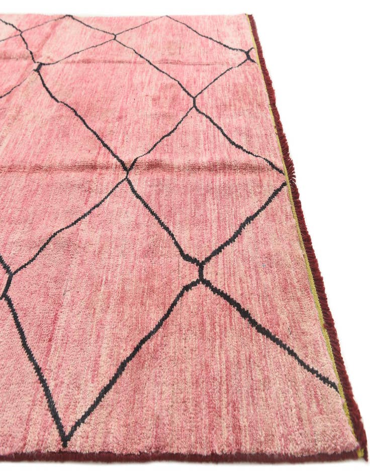 Detail image of  5' 10 x 7' 9  Hand Knotted Moroccan Wool Rug