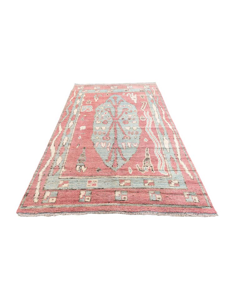 Detail image of  5' 9 x 9' 2  Hand Knotted Moroccan Wool Rug