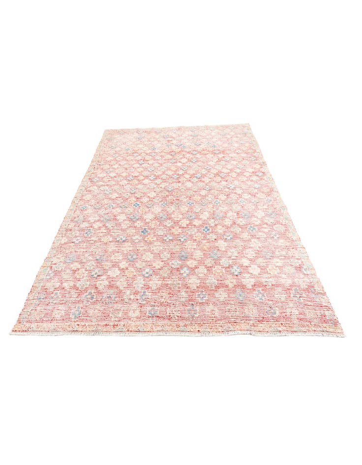 Detail image of  6' 7 x 9'  Hand Knotted Moroccan Wool Rug