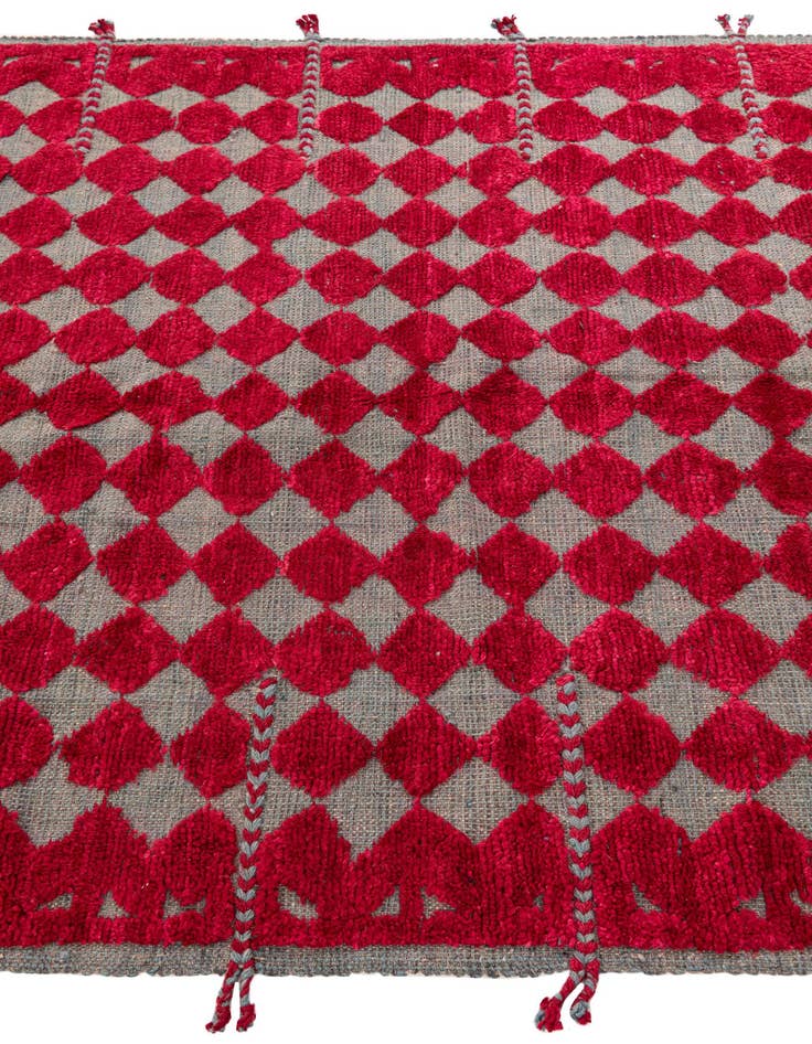 Detail image of  4' 10 x 7' 4  Hand Knotted Moroccan Wool Rug