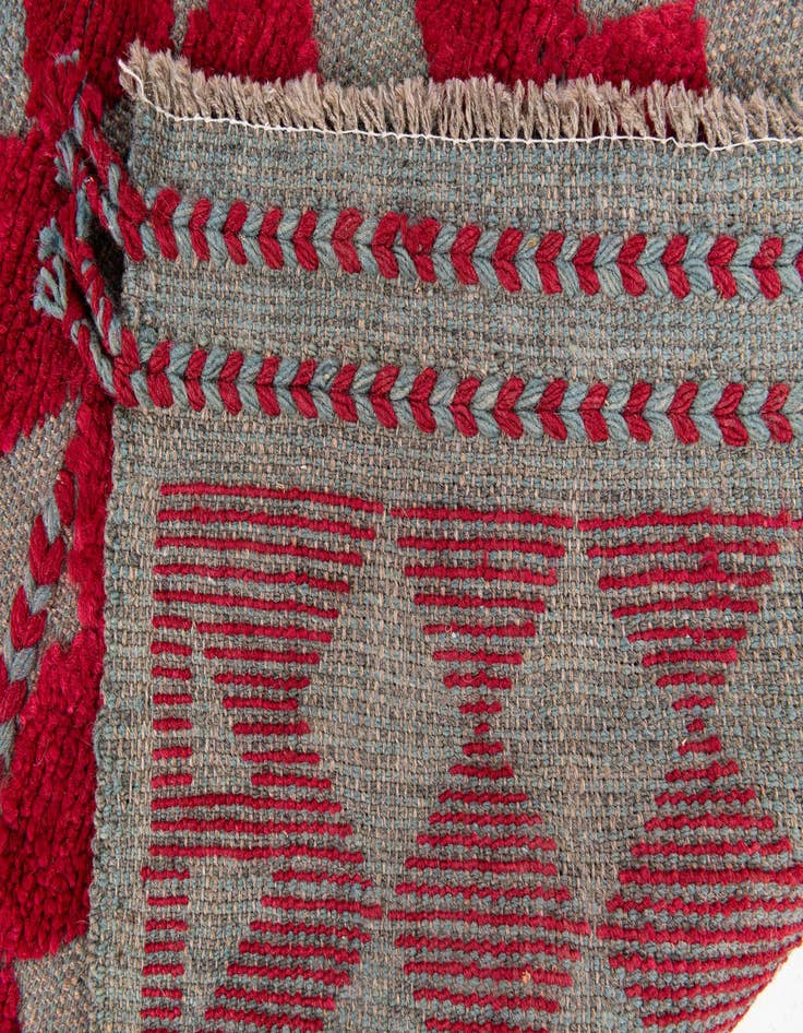 Detail image of  4' 10 x 7' 4  Hand Knotted Moroccan Wool Rug