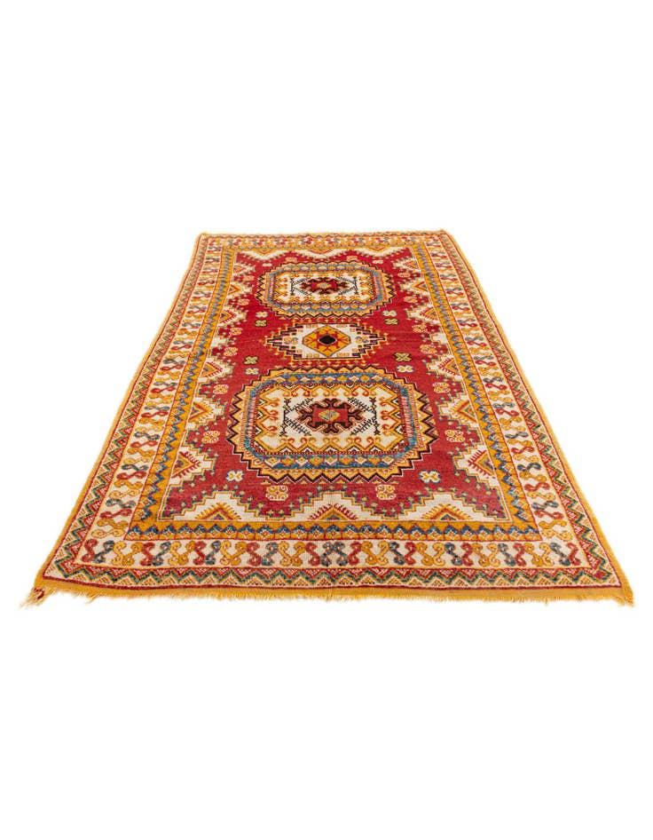 Detail image of 4' 9 x 7' 9 Hand Knotted Moroccan Wool Rug