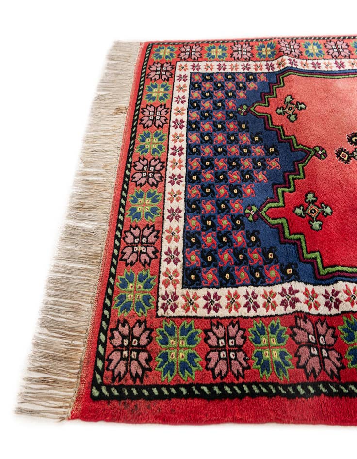 Detail image of  3' 6 x 6'  Hand Knotted Moroccan Wool Rug