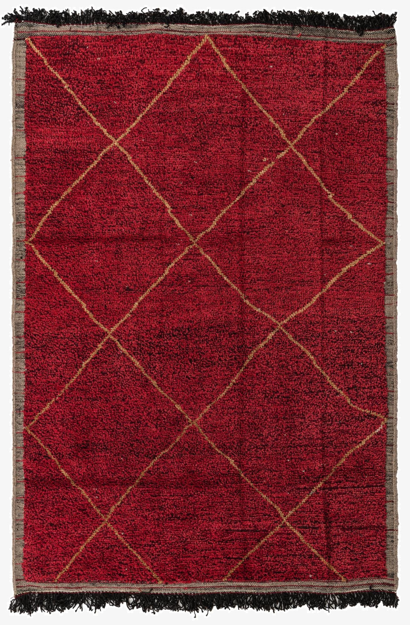  6' 3 x 9' 4  Hand Knotted Moroccan Wool Rug