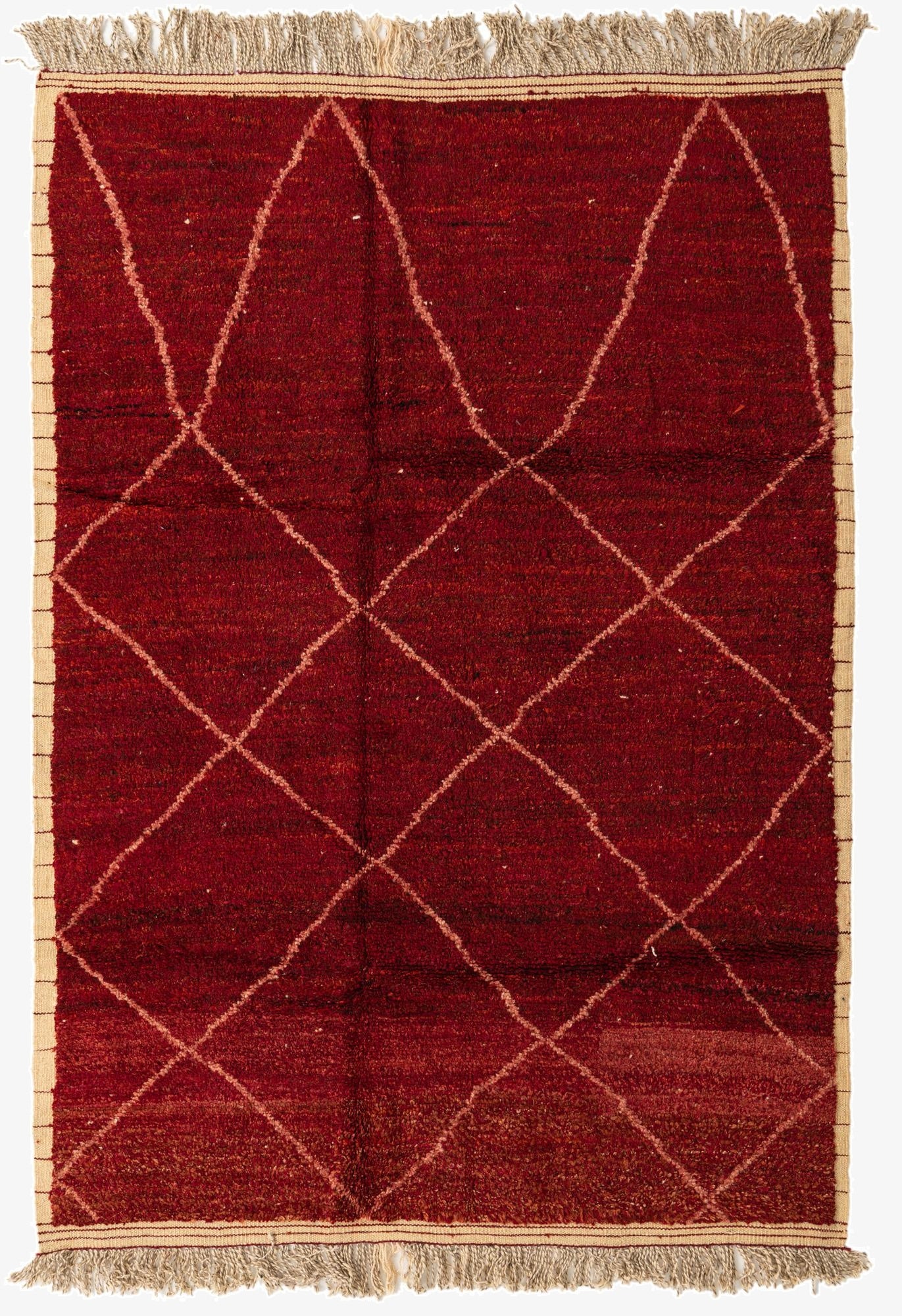  6' 4 x 9'  Hand Knotted Moroccan Wool Rug