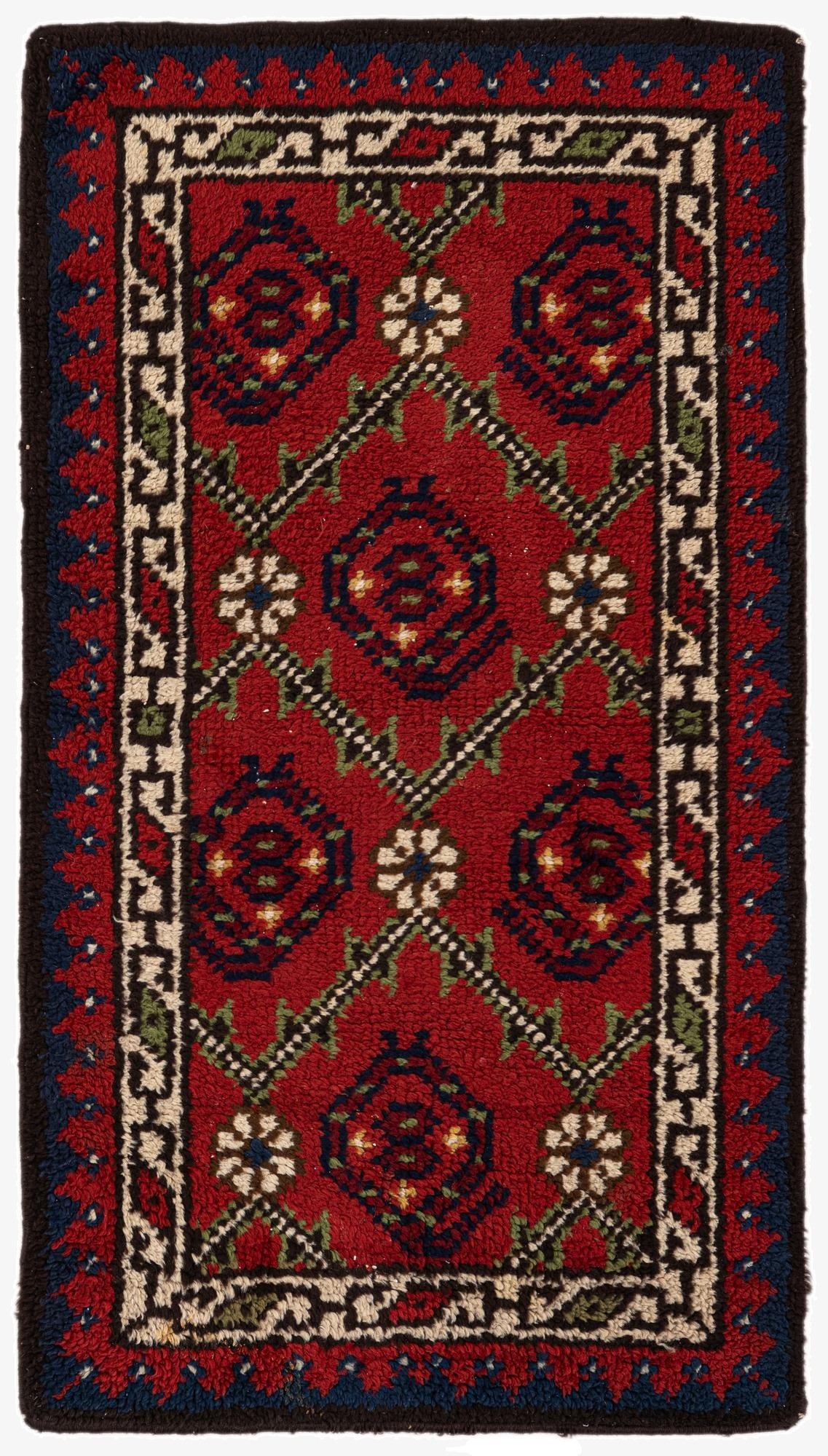  2' 4 x 4' 2  Hand Knotted Moroccan Wool Rug
