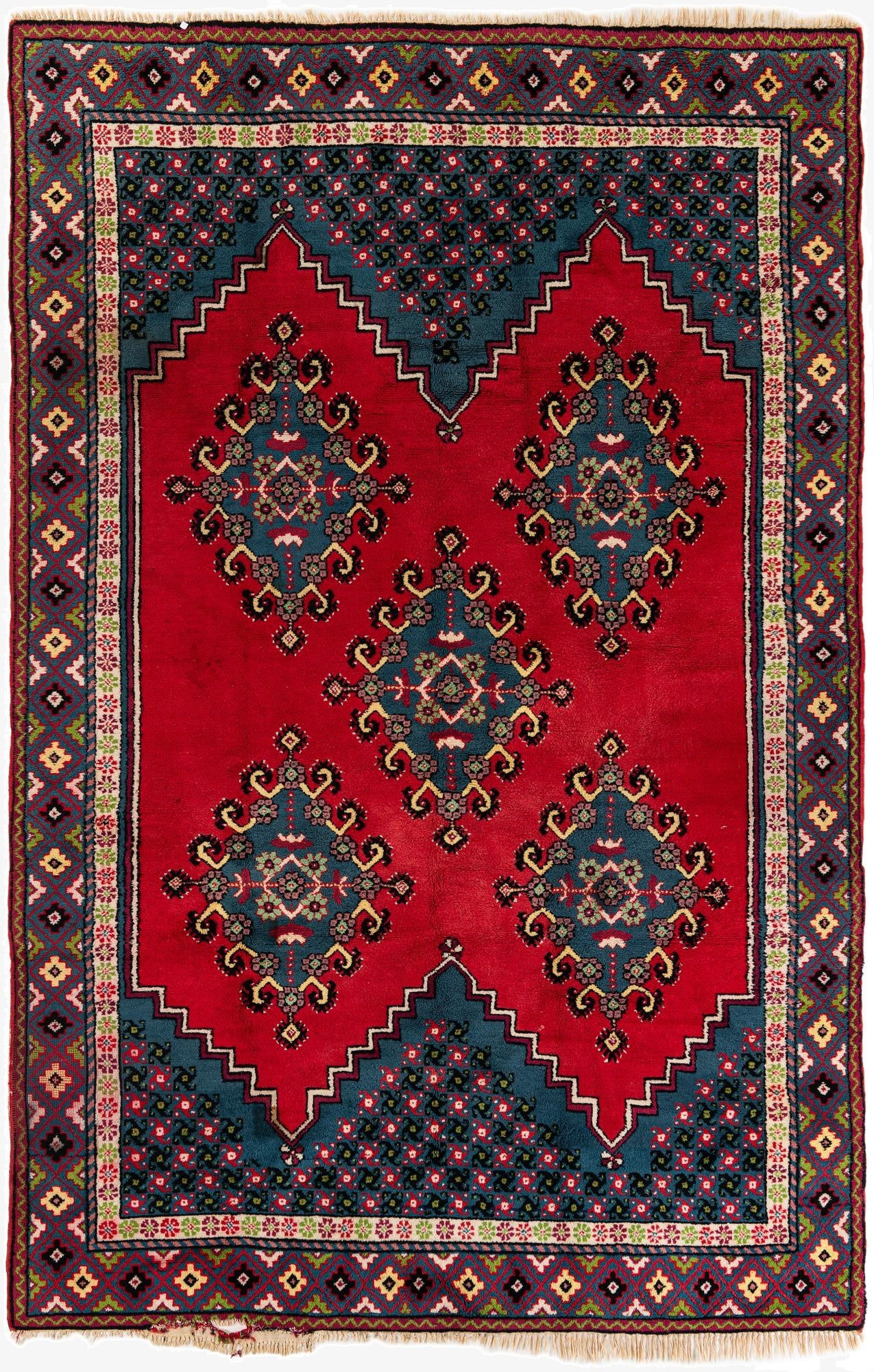  6' 8 x 10' 5  Hand Knotted Moroccan Wool Rug