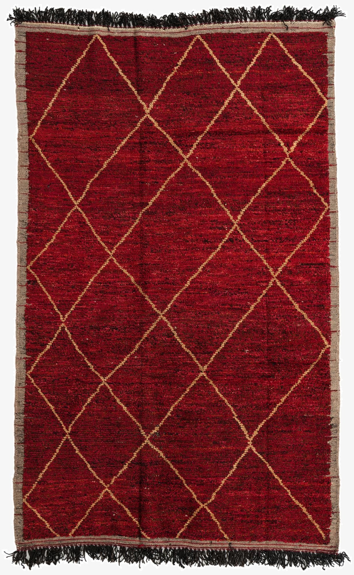  6' x 9' 9  Hand Knotted Moroccan Wool Rug