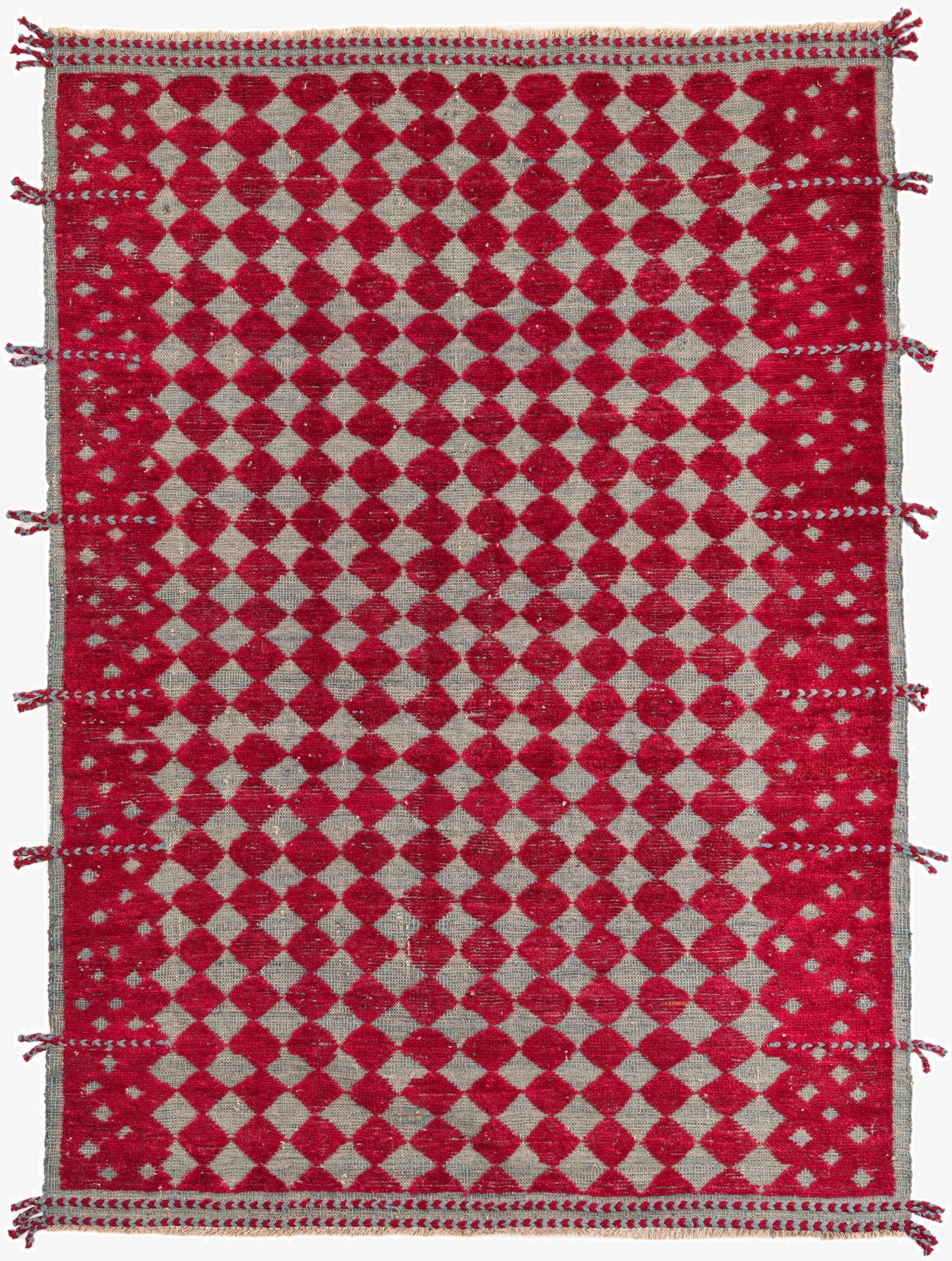  5' 9 x 8'  Hand Knotted Moroccan Wool Rug