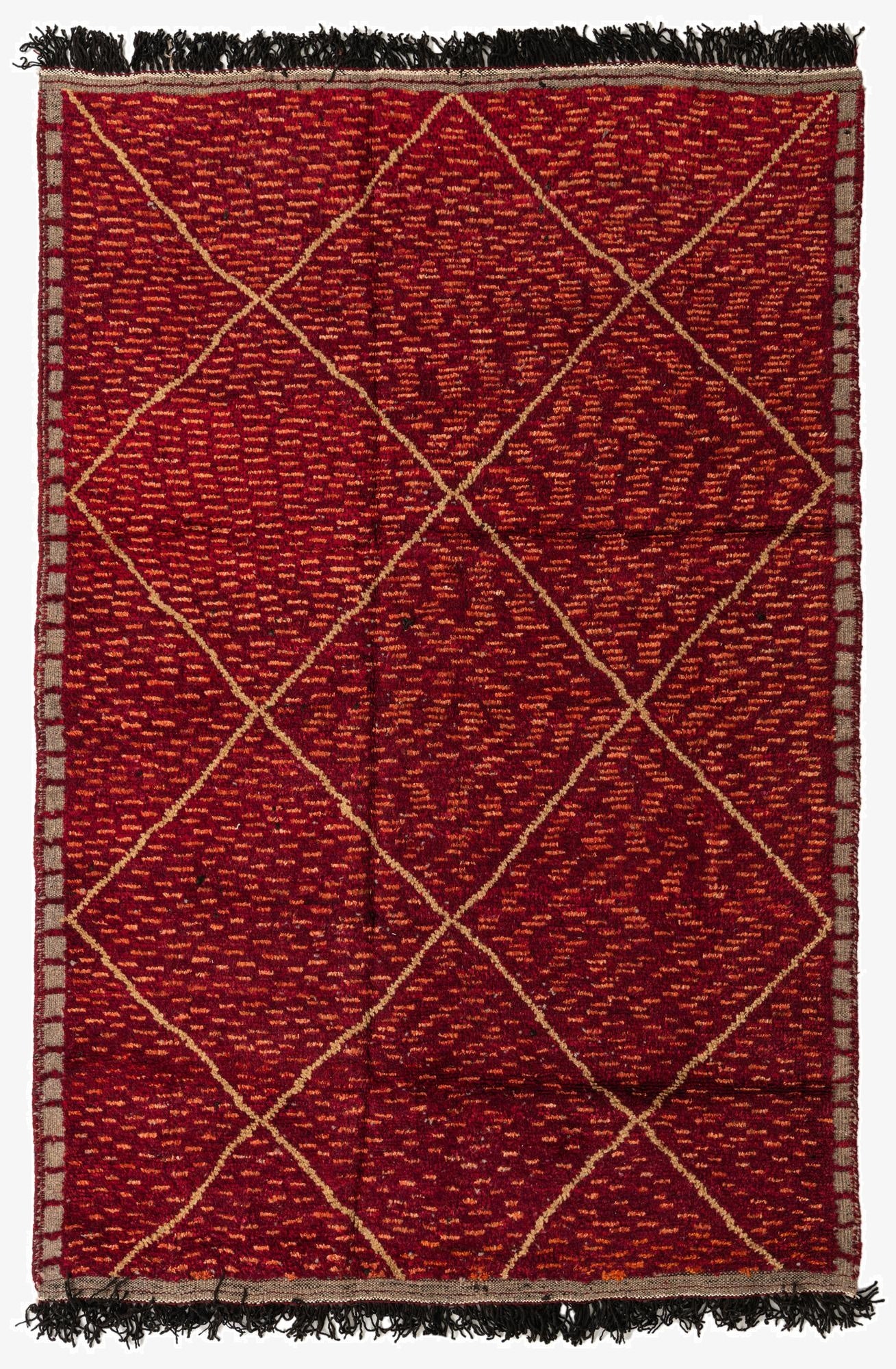  6' 2 x 9' 2  Hand Knotted Moroccan Wool Rug