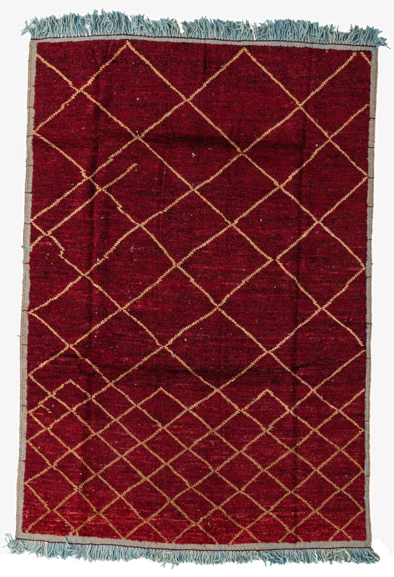  6' 4 x 9' 1  Hand Knotted Moroccan Wool Rug