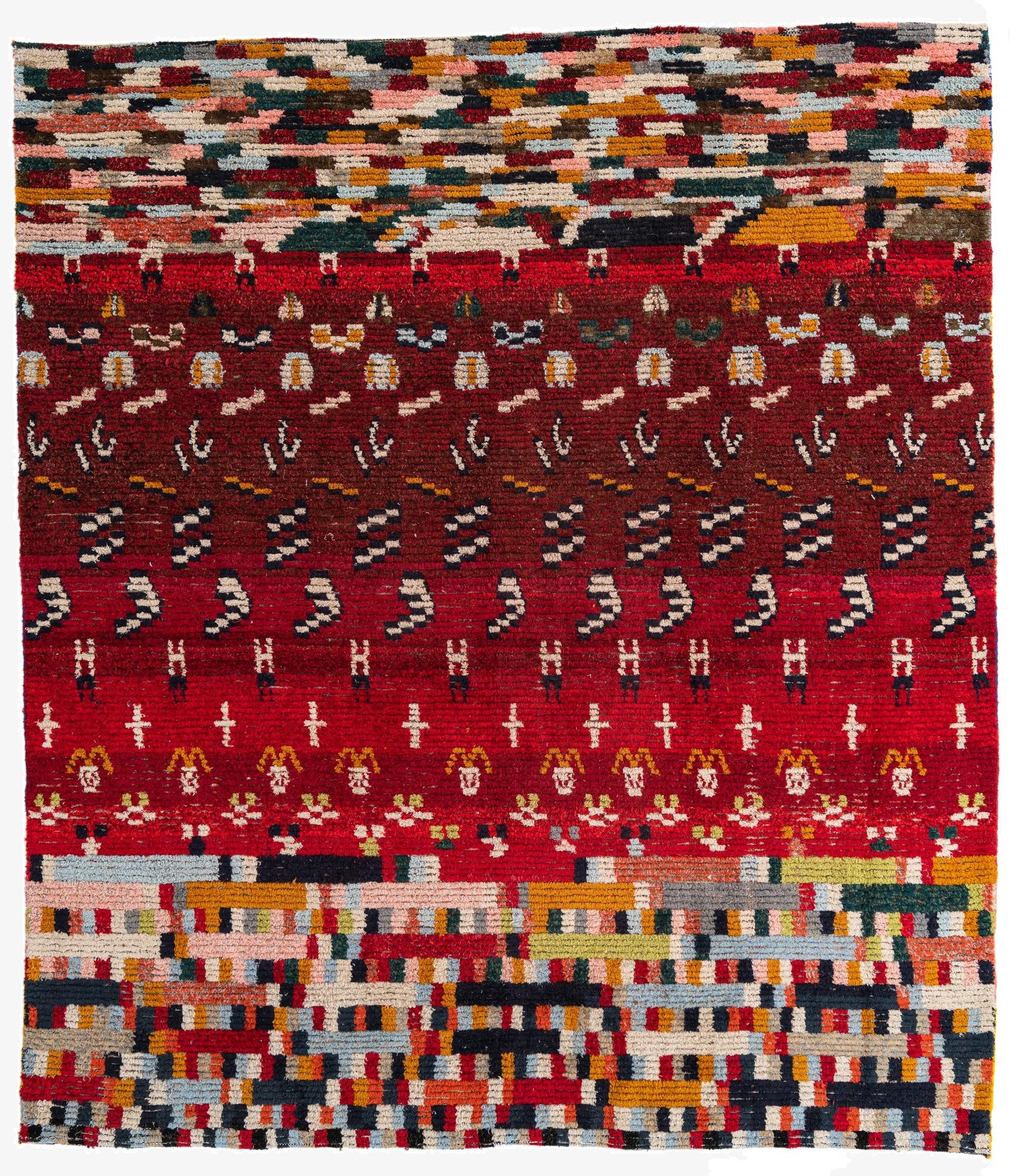  7' 3 x 9'  Hand Knotted Moroccan Wool Rug