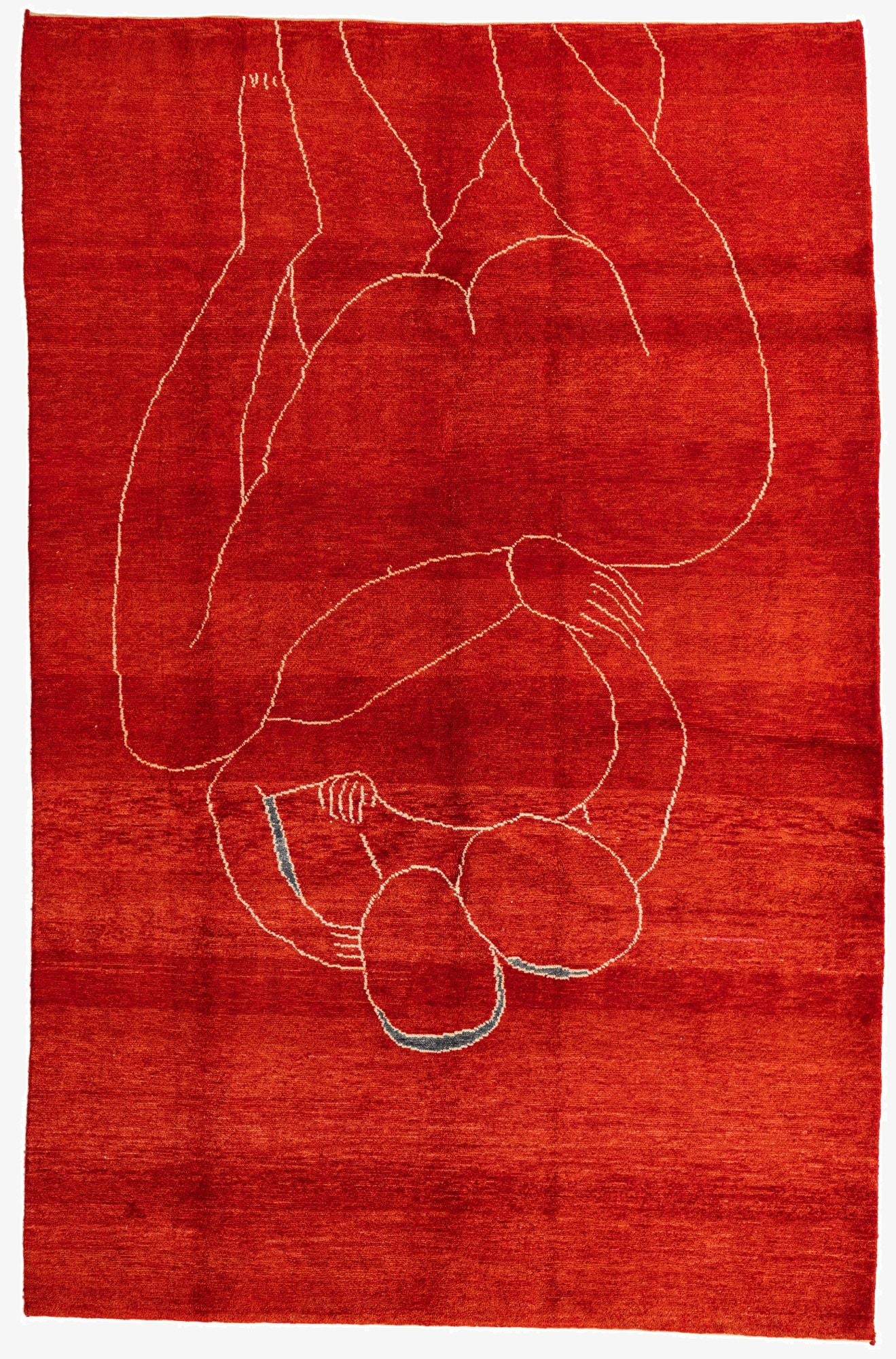  6' 8 x 10' 2  Hand Knotted Moroccan Wool Rug