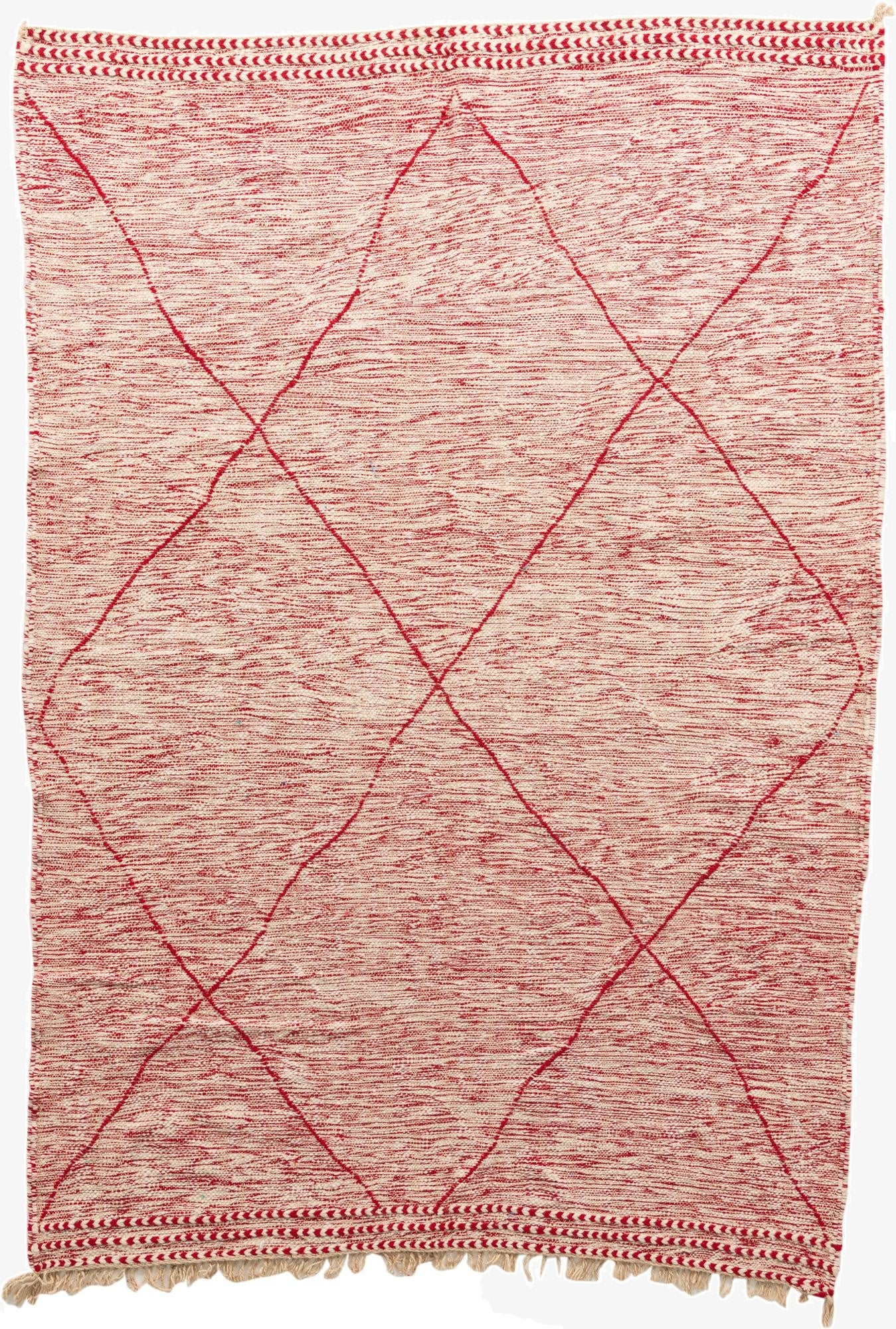  6' 8 x 9' 8  Hand Knotted Moroccan Wool Rug