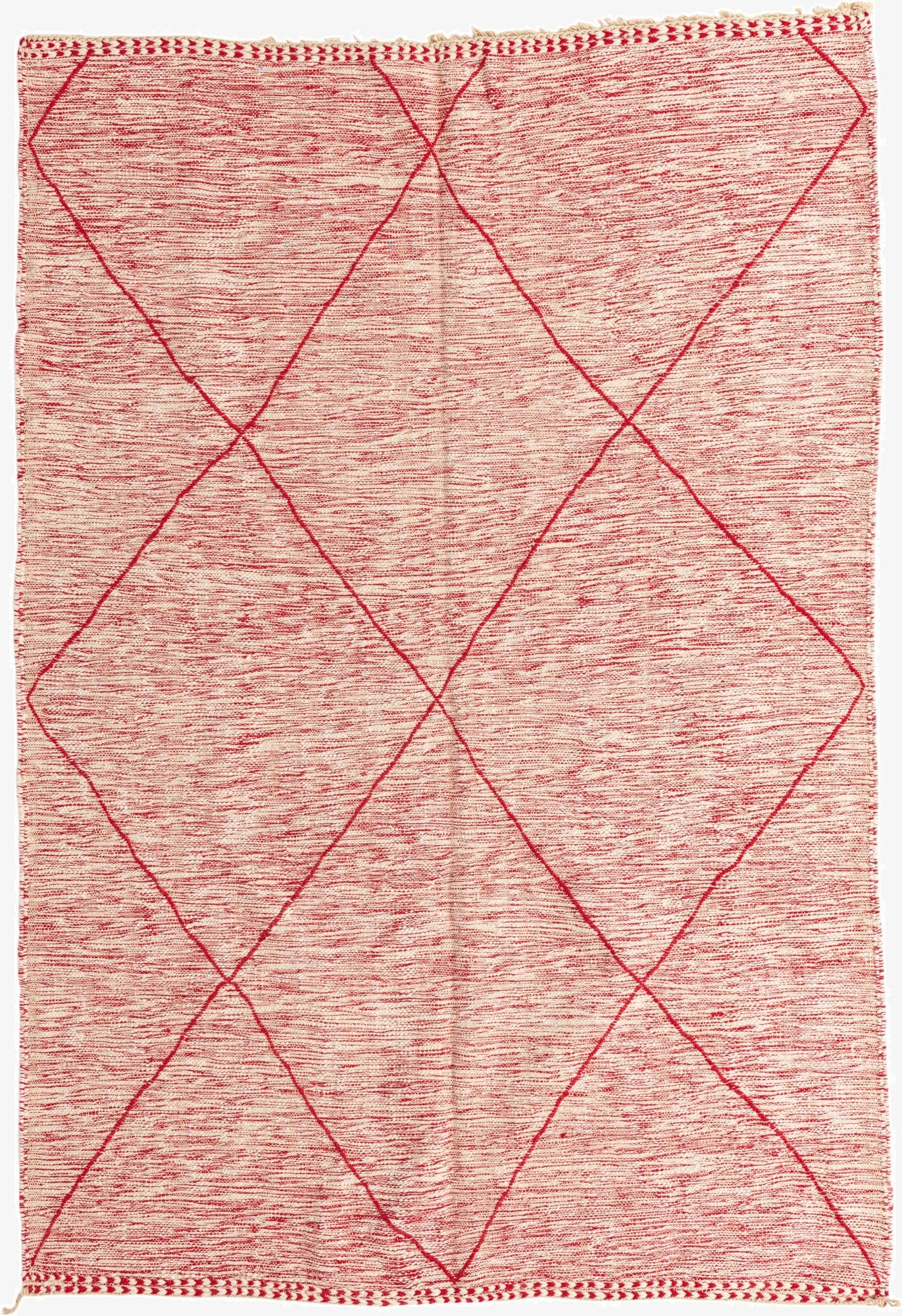  6' 7 x 9' 7  Hand Knotted Moroccan Wool Rug