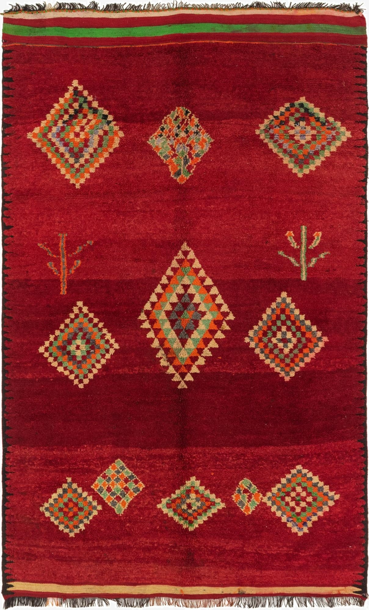  5' 9 x 9' 4  Hand Knotted Moroccan Wool Rug