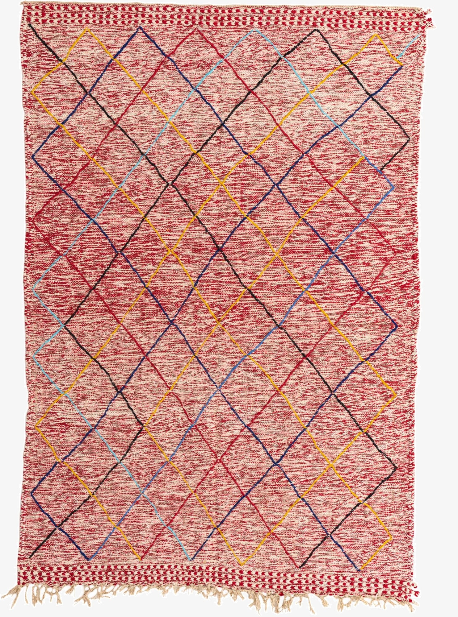  6' 5 x 9' 4  Hand Knotted Moroccan Wool Rug