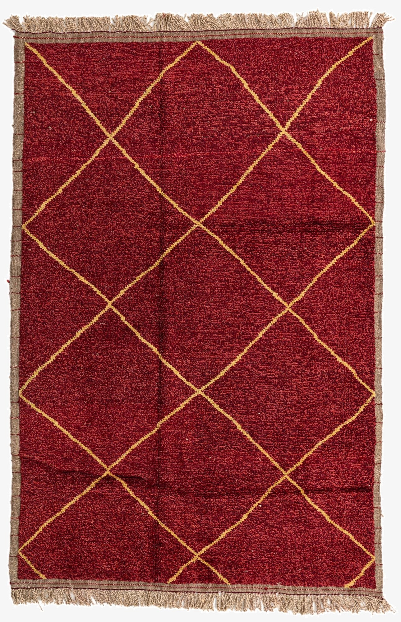  6' 2 x 9' 4  Hand Knotted Moroccan Wool Rug