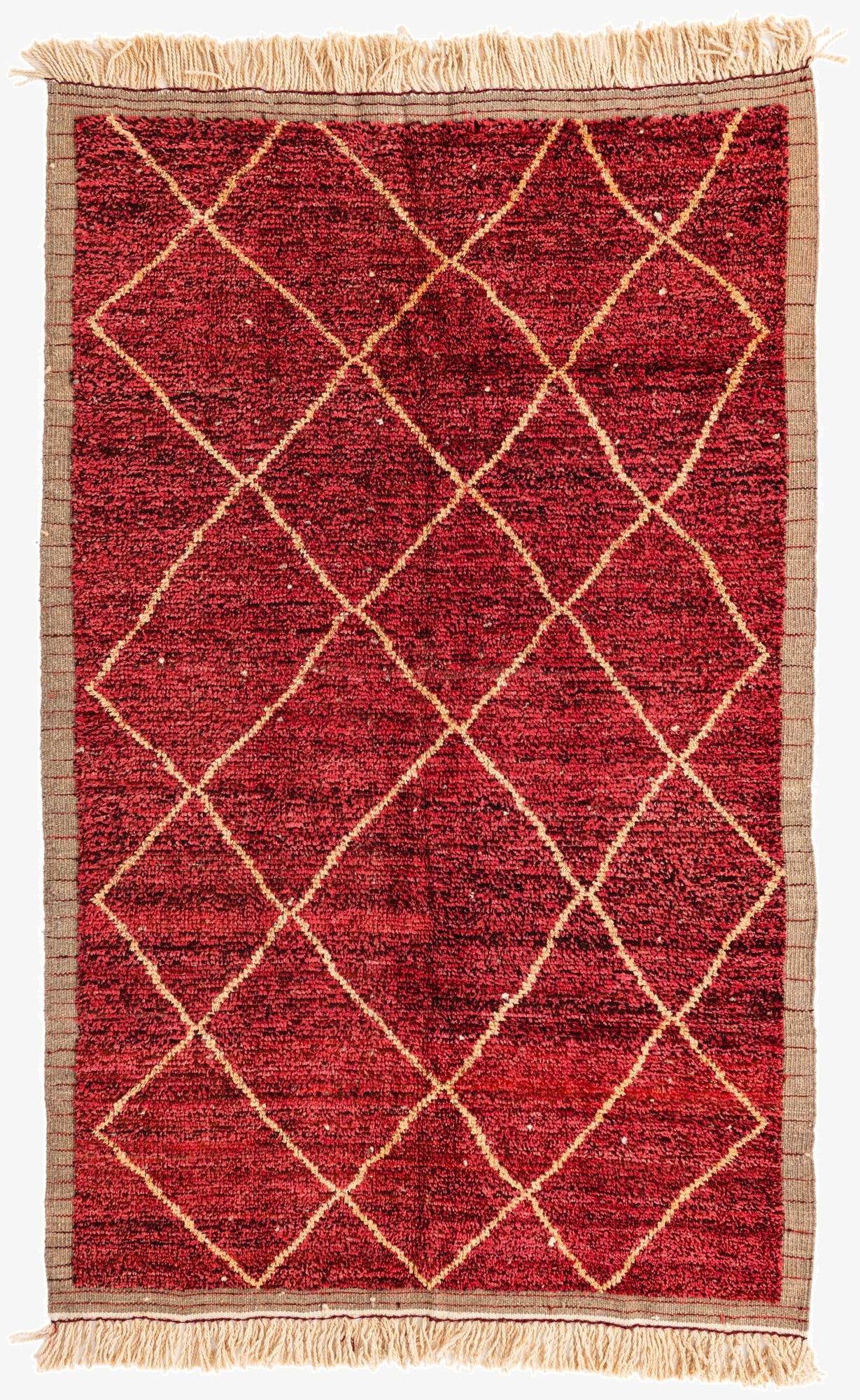  5' 4 x 8' 6  Hand Knotted Moroccan Wool Rug